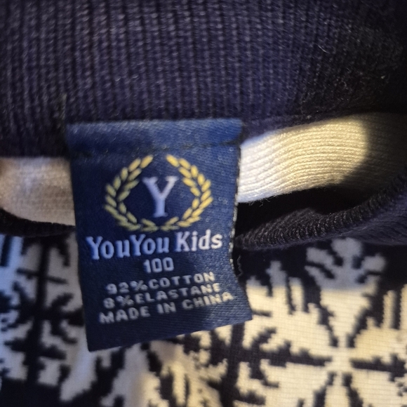 You You kids girls size 100 or 4 sweater dress reindeer & snowflake EUC - Picture 4 of 5